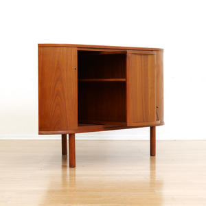 MID CENTURY TEAK REVOLVING CORNER BAR BY SIESTA