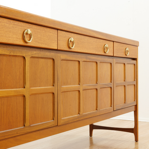 MID CENTURY TEAK CREDENZA BY NATHAN FURNITURE