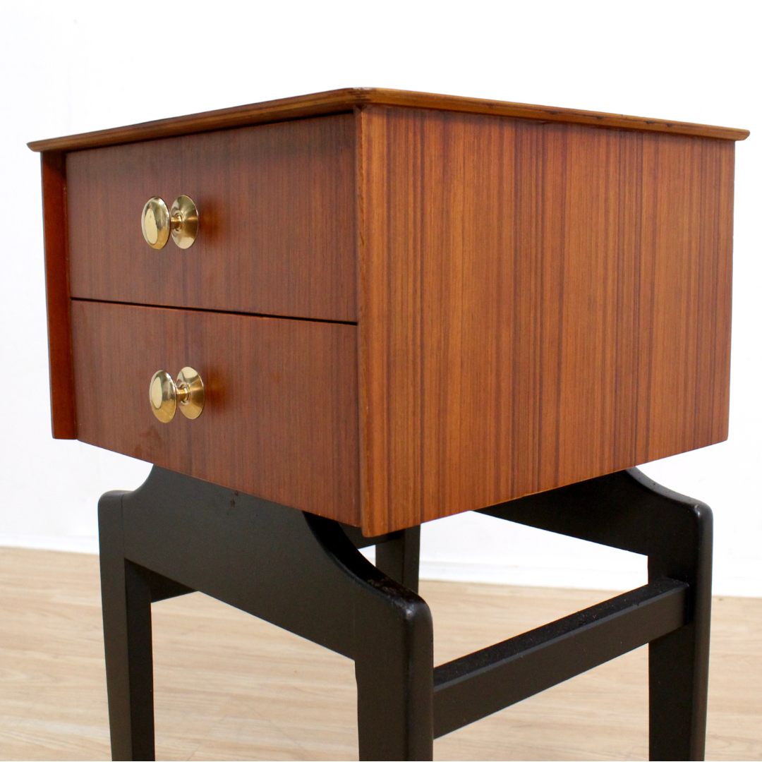 Vintage 1960s Nightstand in Tola & Black