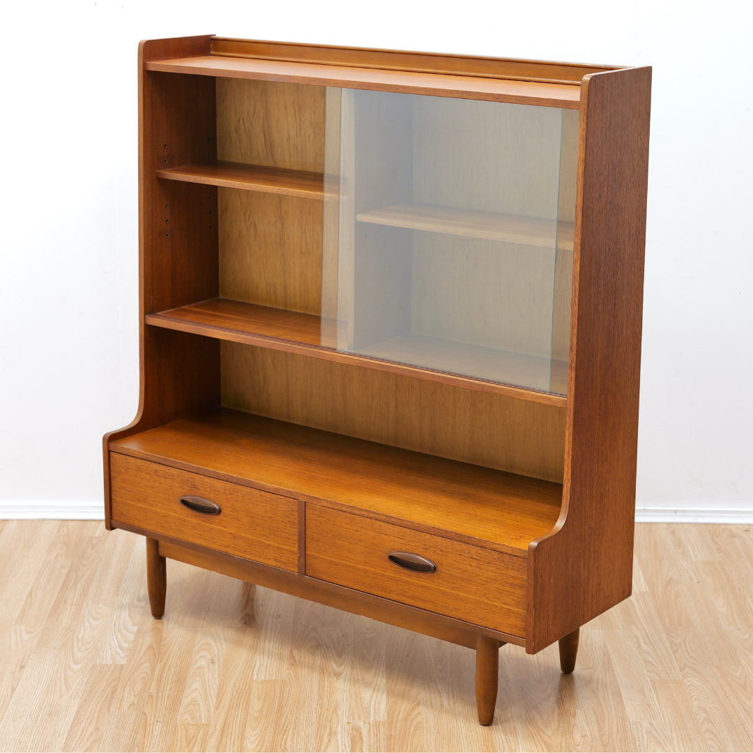 MID CENTURY TEAK CHINA CABINET