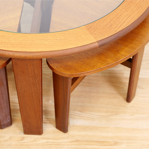 MID CENTURY TRINITY NESTING TABLES BY STONEHILL FURNITURE