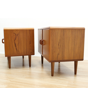 PAIR OF DANISH MODERN TEAK NIGHTSTANDS