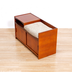 MID CENTURY ENTRYWAY BENCH IN TEAK BY CHIPPY HEATH