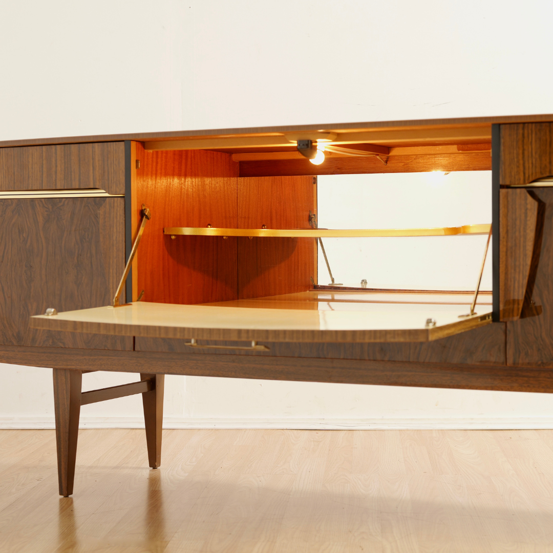 MID CENTURY MELAMINE BAR CREDENZA BY BEAUTILITY