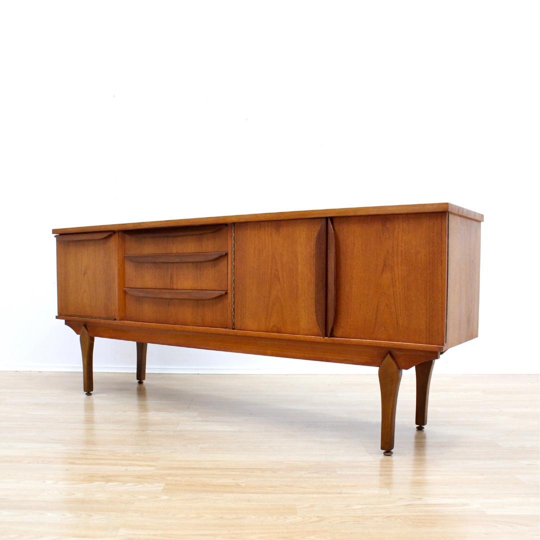 MID CENTURY TEAK CREDENZA BY JENTIQUE FURNITURE