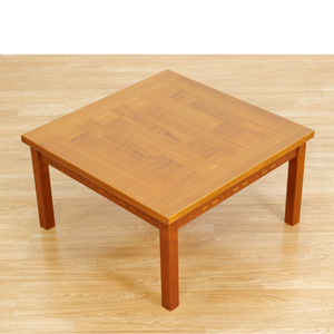 1960S DANISH DESIGN PARQUET TEAK SIDE COFFEE TABLE