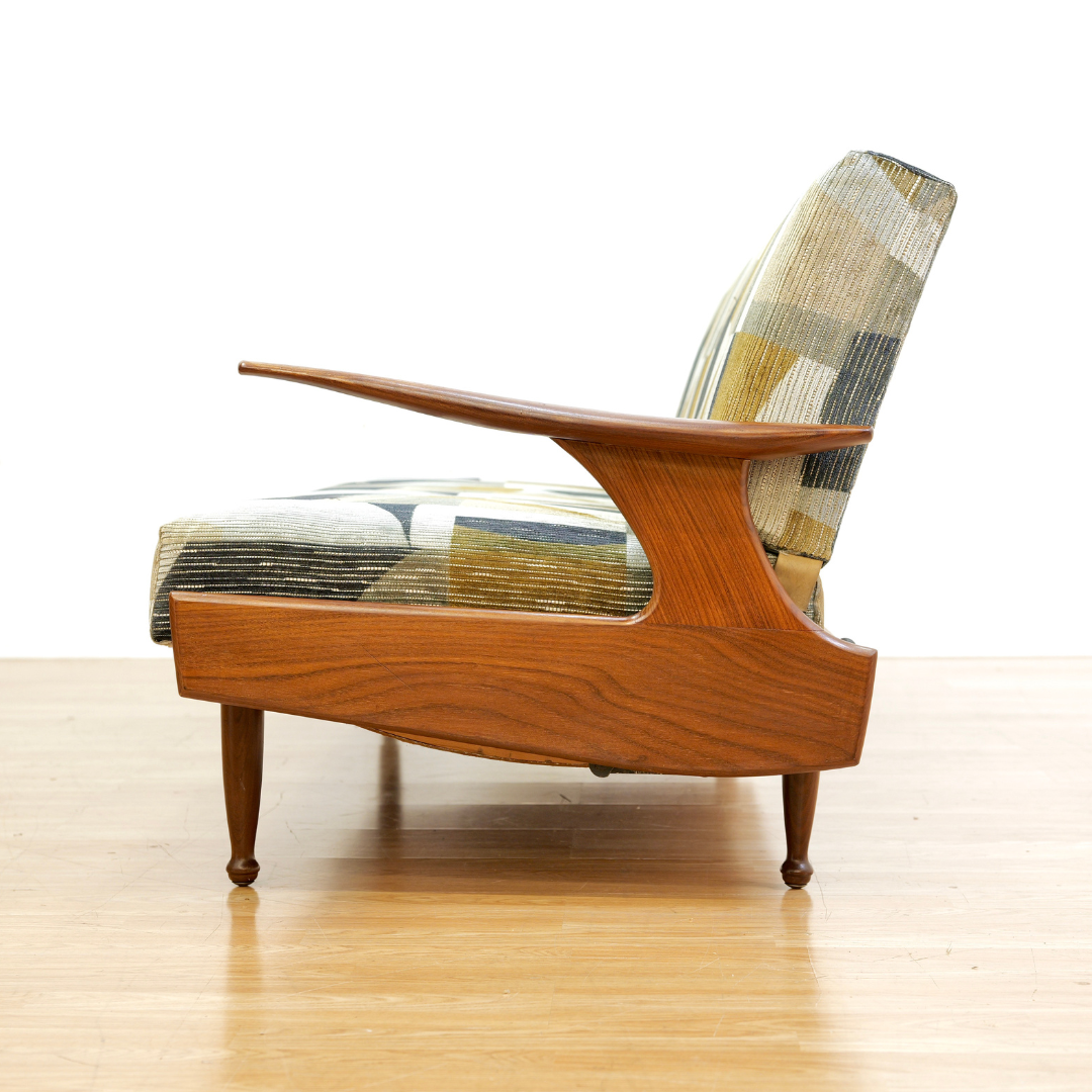 Mid Century Sofa Daybed by Greaves & Thomas in Abstract Romo Velvet ...