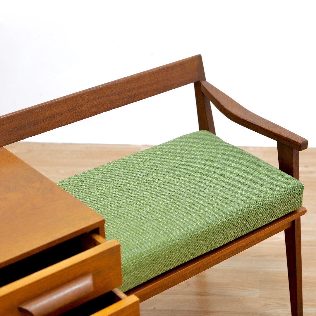 MID CENTURY TEAK ENTRYWAY BENCH