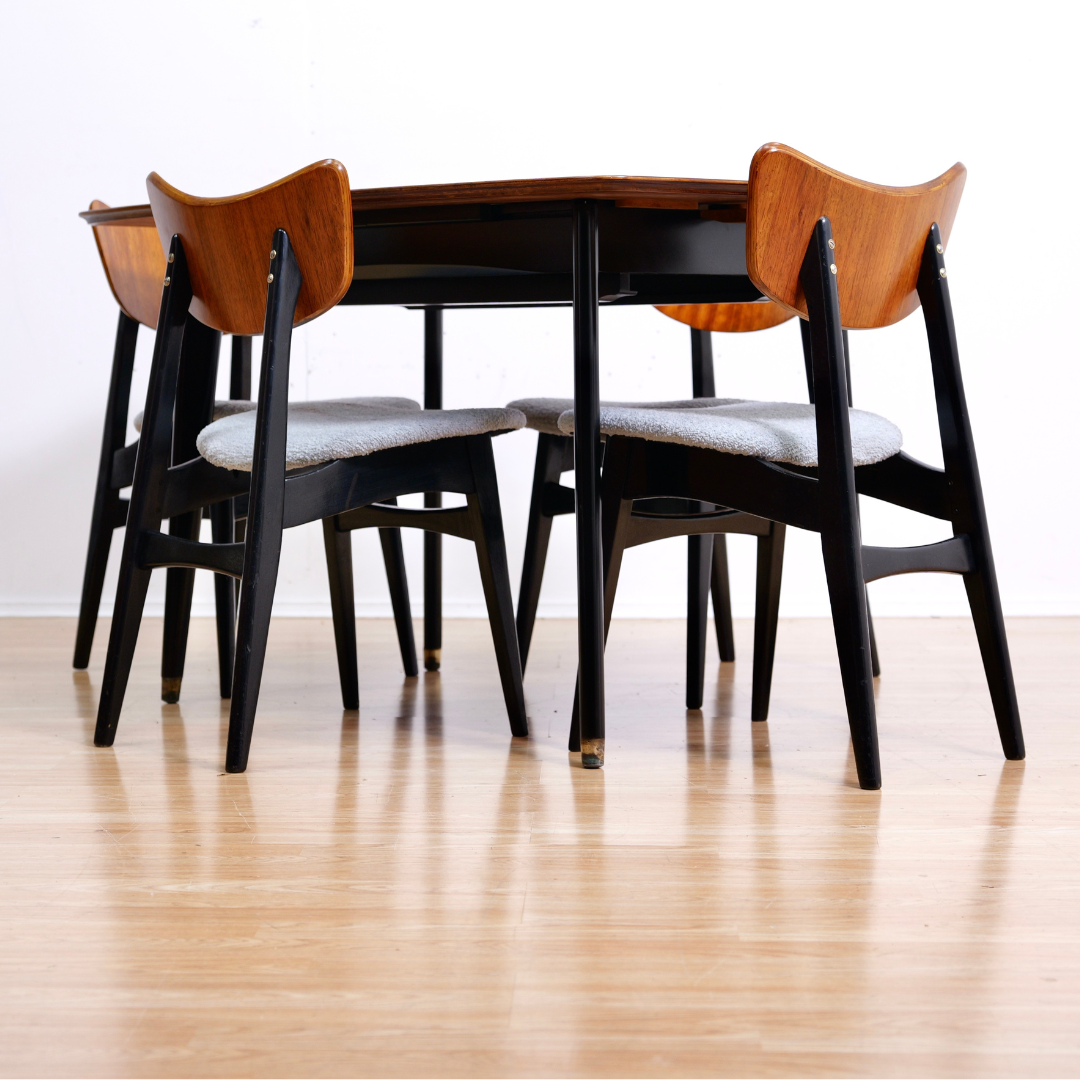 1950S DINING TABLE & BUTTERFLY CHAIRS BY BEAUTILITY FURNITURE