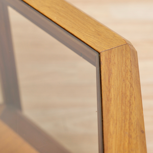 MID CENTURY TEAK & GLASS OCTAGONAL COFFEE SIDE TABLE
