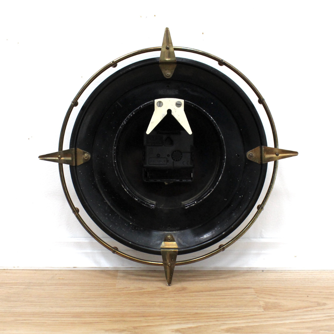 VINTAGE 1960S COMPASS WALL CLOCK BY METAMEC