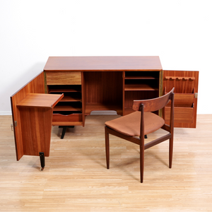 MID CENTURY TEAK FOLDING HOME OFFICE DESK