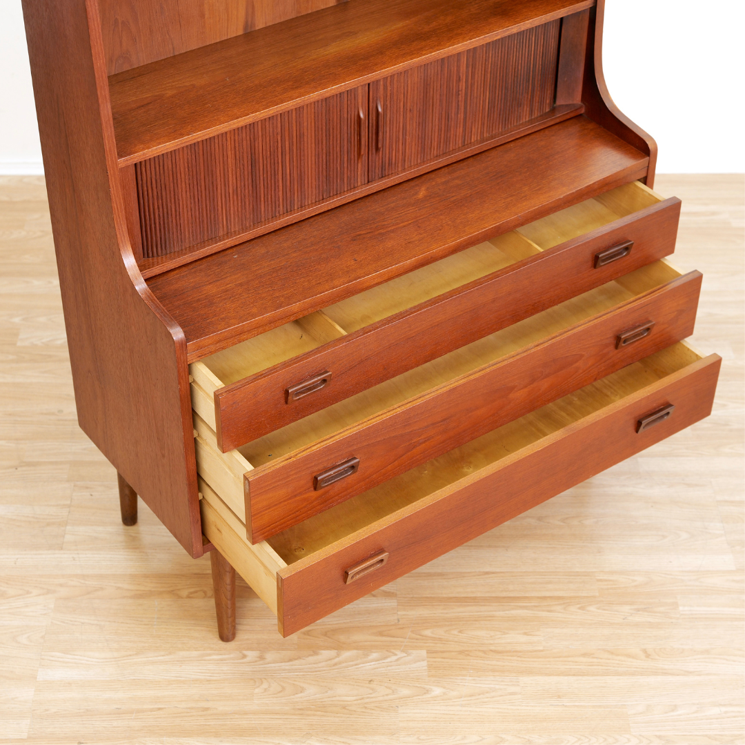 MID CENTURY DANISH SECRETARY DESK BY JOHANNES SORTH FOR BORNHOLM MOBELFABRIK