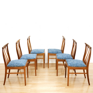 SET OF SIX MID CENTURY DINING CHAIRS BY G PLAN IN BLUE
