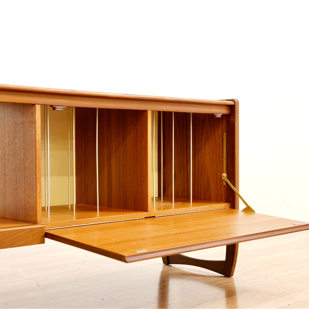 Reserved Mid Century Teak Vinyl Record Media Unit