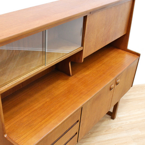 MID CENTURY TALL CREDENZA HIGHBOARD BUFFET BY TURNIDGE OF LONDON