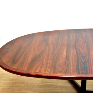 MID CENTURY EXTENDING ROSEWOOD DANISH DINING TABLE BY GUDME MOBELFABRIK FOUR TO TWELVE SEATER