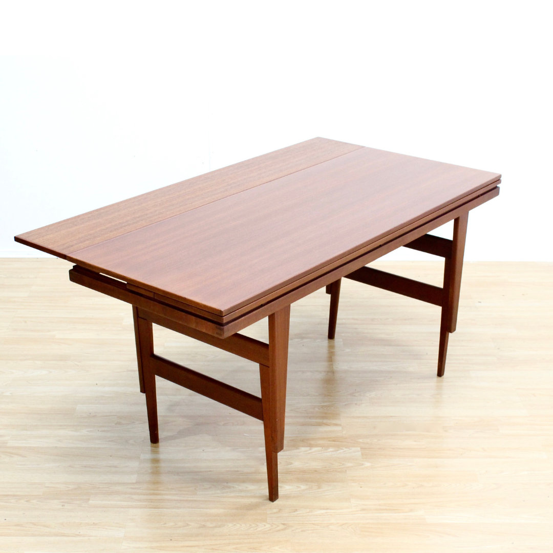 DANISH MODERN ELEVATION COFFEE / DINING TABLE IN TEAK BY TRIOH OF DENMARK