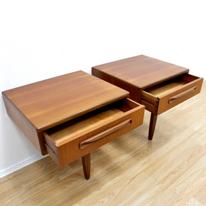 MID CENTURY TEAK NIGHTSTANDS BY VB WILKINS FOR G PLAN