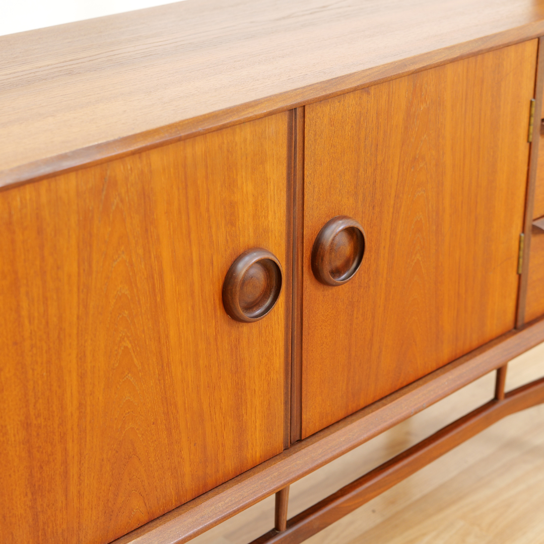 MID CENTURY DANISH TEAK ROOM DIVIDER CREDENZA BOOKCASE