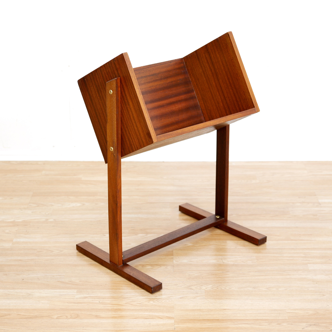 MID CENTURY VINYL RECORD STORAGE CADDY
