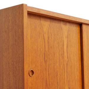 MID CENTURY DANISH TEAK CABINET VINYL RECORD STORAGE