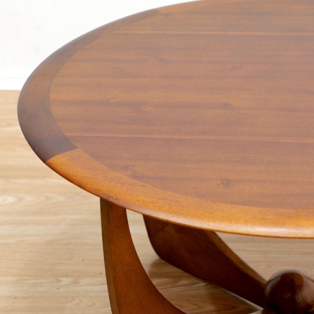 MID CENTURY TEAK ROUND COFFEE TABLE