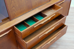 MID CENTURY TALL CREDENZA BUFFET BY JENTIQUE FURNITURE