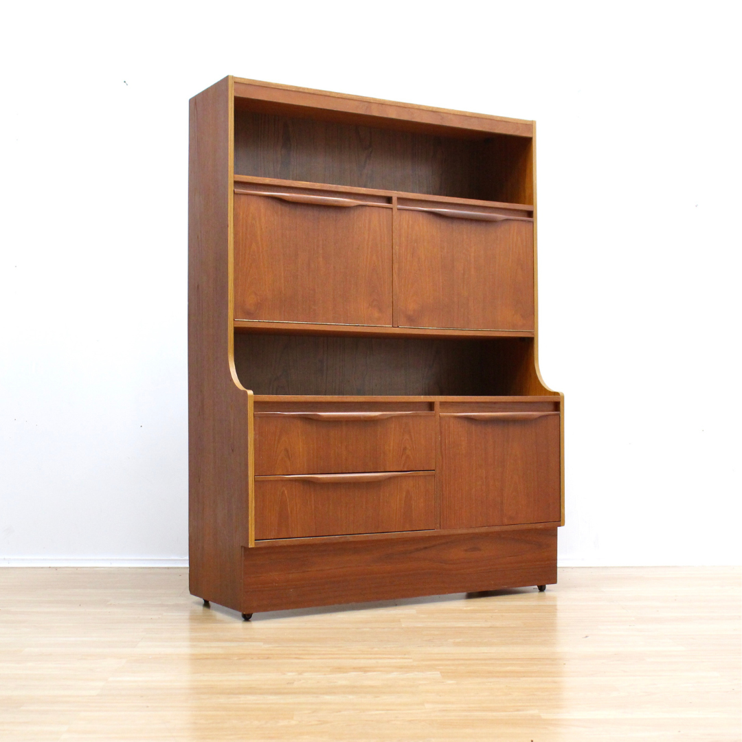 1960S DANISH MODERN TEAK BOOKCASE WALL UNIT