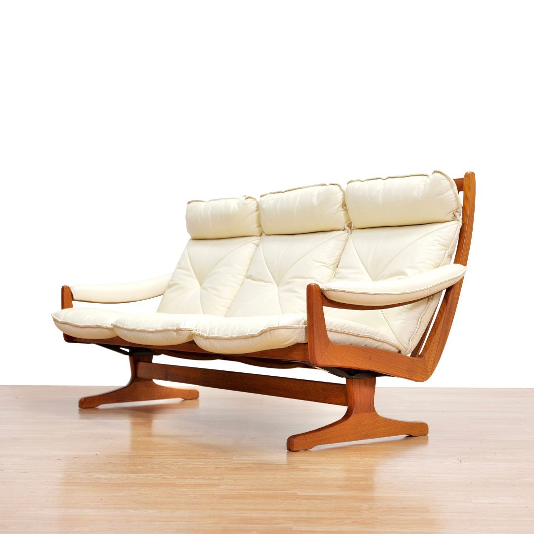 VINTAGE SCANDINAVIAN DESIGN LEATHER SOFA SET BY SODA GALVANO FOR LIED MOBLER