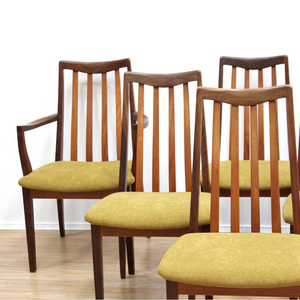 MID CENTURY DINING CHAIRS BY G PLAN SET OF SIX