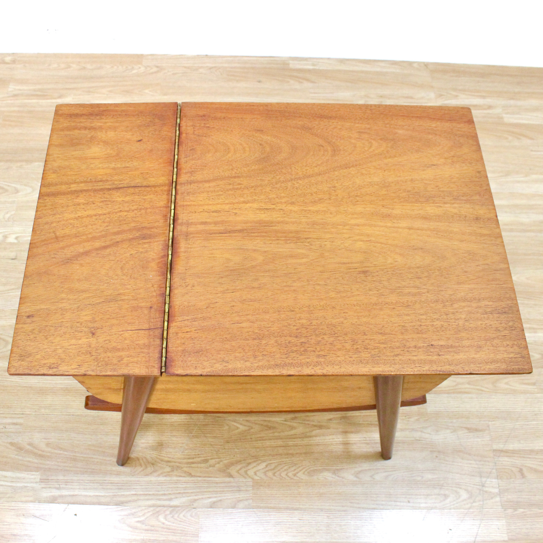 MID CENTURY DANISH SIDE TABLE SEWING BOX