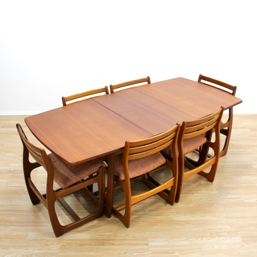 MID CENTURY DINING TABLE & CHAIRS BY PORTWOOD FURNITURE