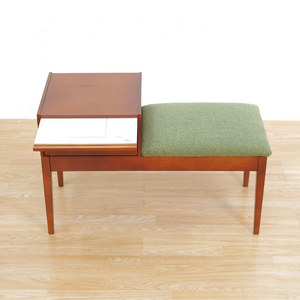 MID CENTURY ENTRYWAY IN TEAK & GREEN BENCH BY CHIPPY HEATH