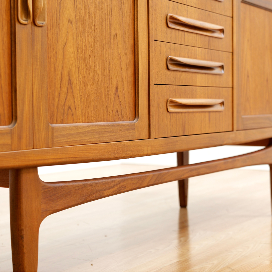 LONG TEAK  MID CENTURY CREDENZA BY VB WILKINS FOR G PLAN