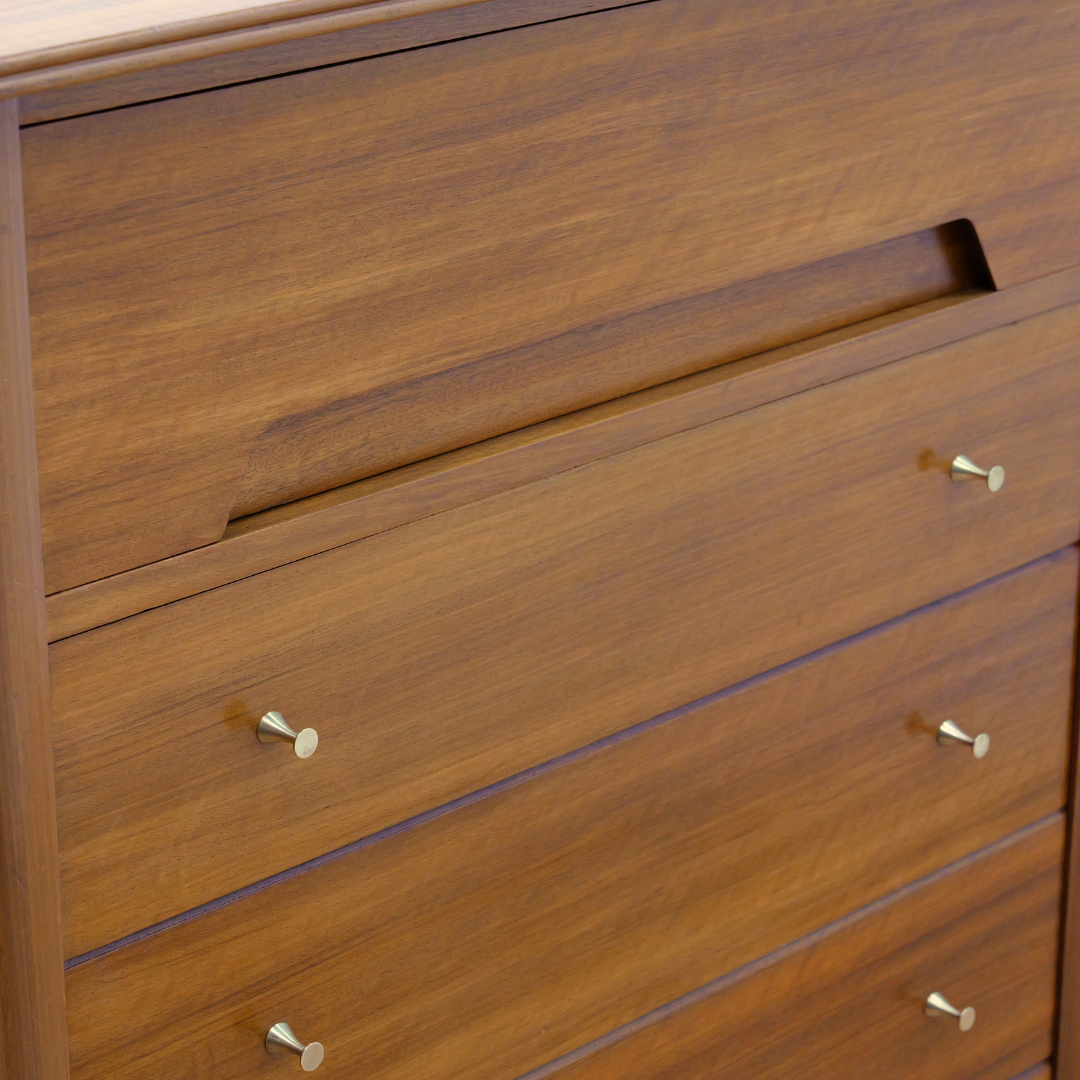 LARGE MID CENTURY TALLBOY DRESSER BY A. YOUNGER LTD