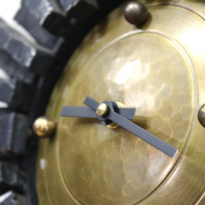 MID CENTURY CAST IRON BRUTALIST CLOCK MADE IN GERMANY