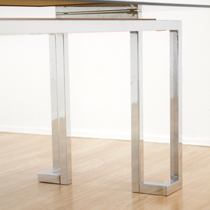 VINTAGE 1970s POST MODERN CHROME DESK TABLE BY TIM BATES FOR PIEFF FURNITURE