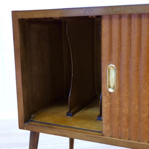 MID CENTURY ATOMIC VINYL RECORD STORAGE CABINET