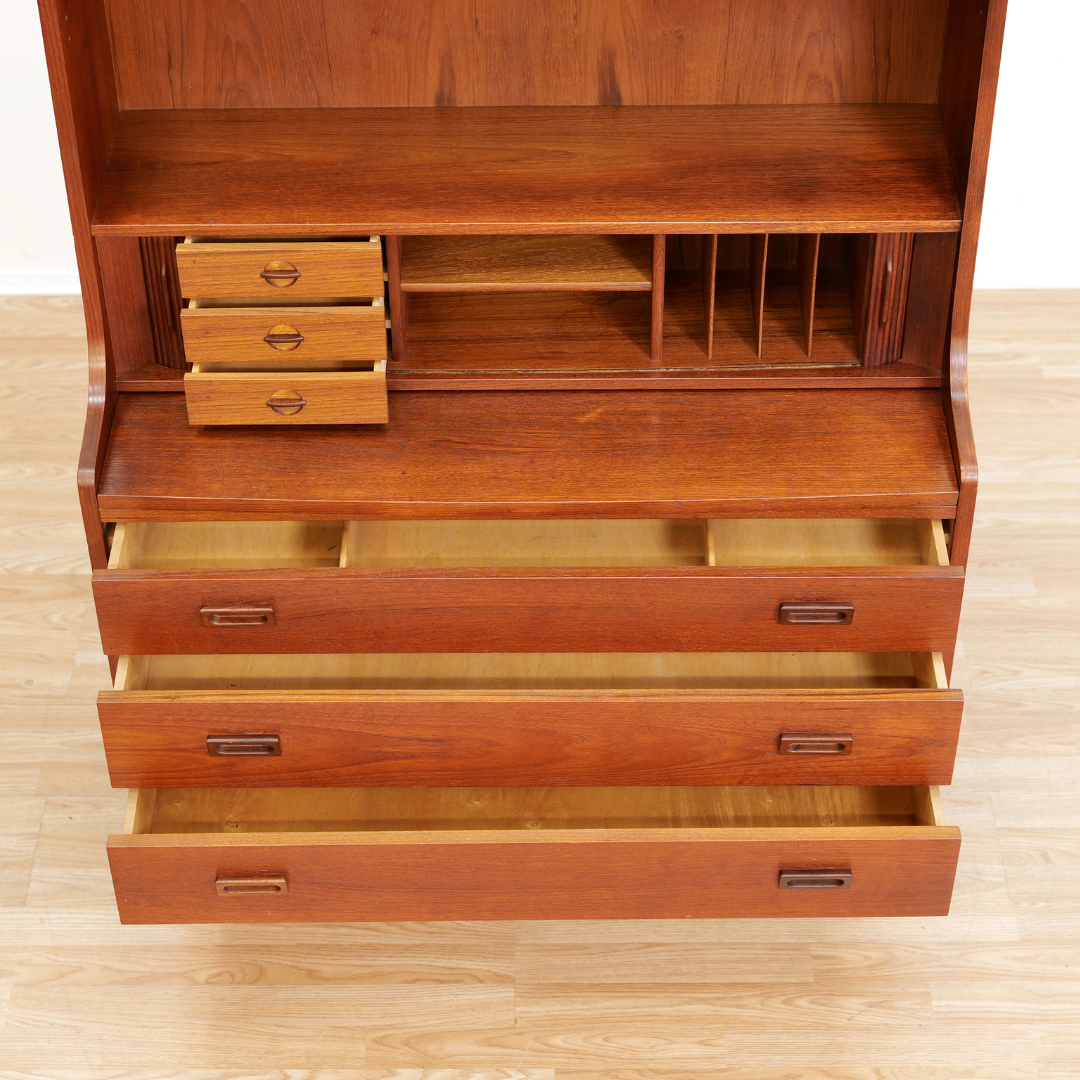 MID CENTURY DANISH SECRETARY DESK BY JOHANNES SORTH FOR BORNHOLM MOBELFABRIK