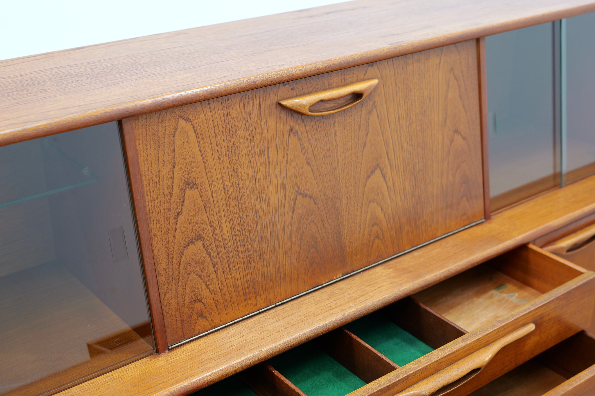 MID CENTURY TALL CREDENZA BUFFET BY JENTIQUE FURNITURE