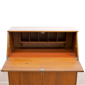 MID CENTURY TEAK SECRETARY DESK BY SUTCLIFFE OF TODMORDEN