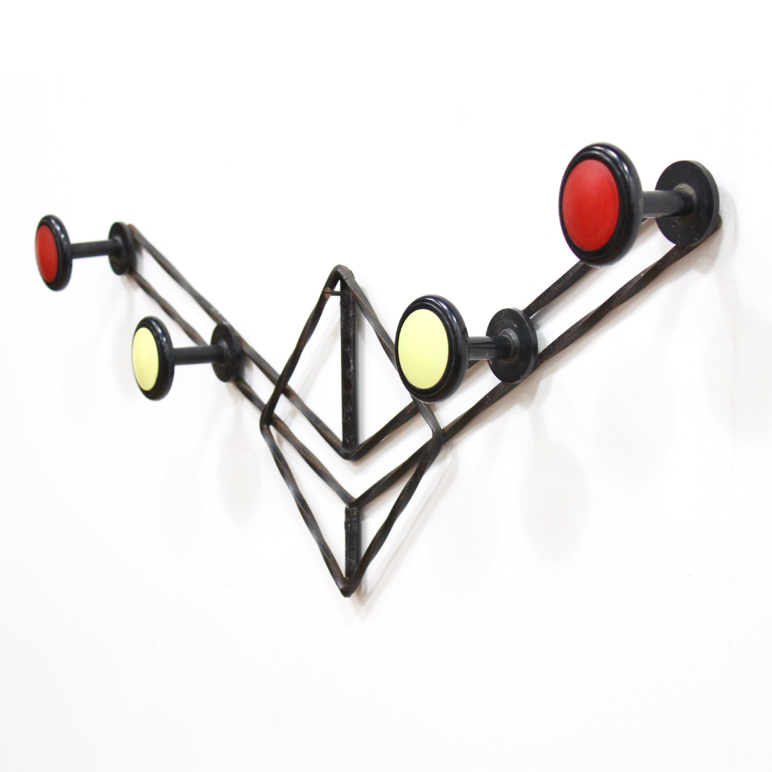 1960S VINTAGE FRENCH ATOMIC COAT HOOK RACK