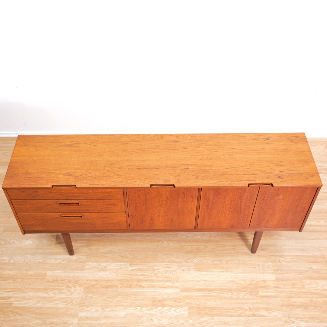 LONG MID CENTURY TEAK CREDENZA BY NATHAN FURNITURE