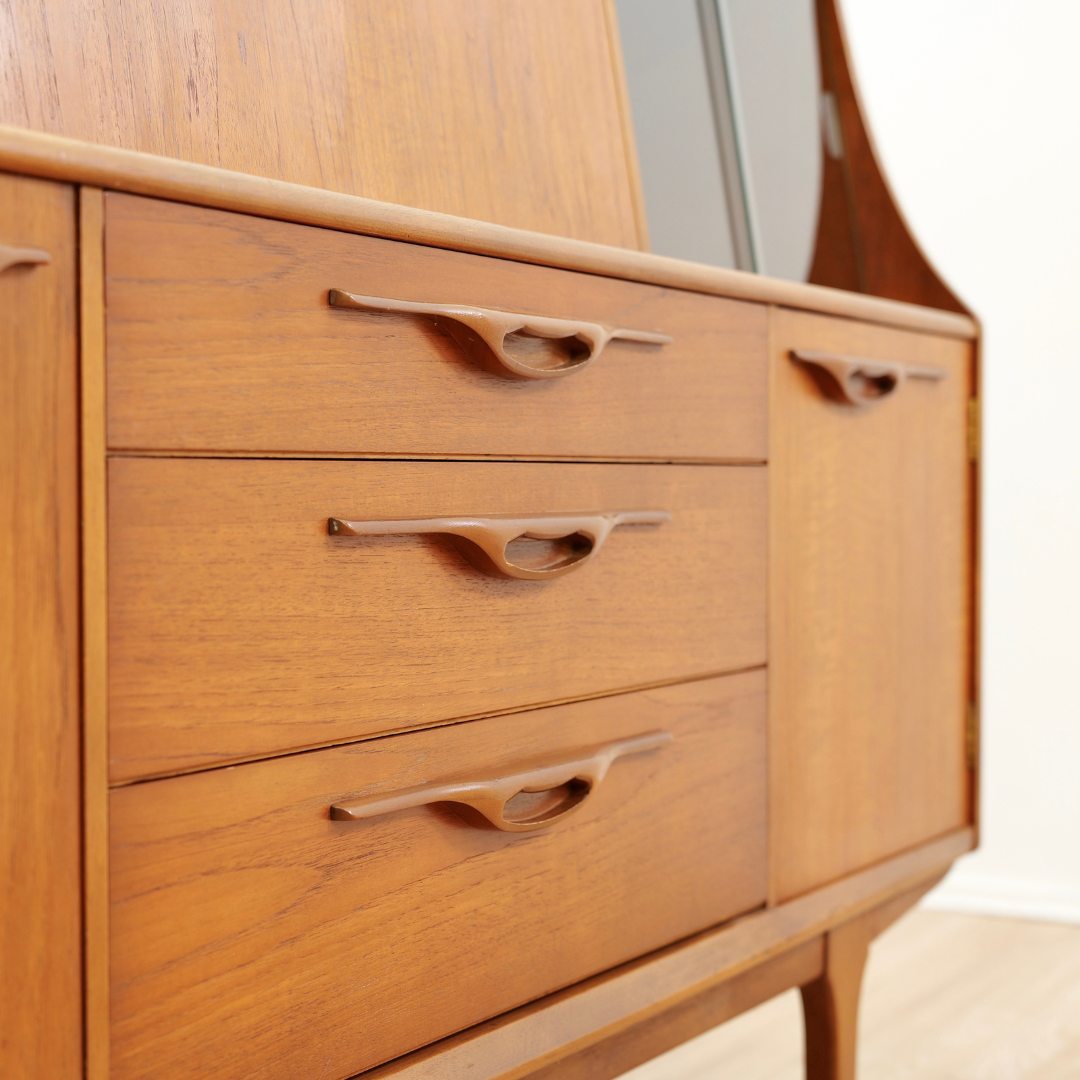 MID CENTURY TALL CREDENZA BUFFET BY JENTIQUE FURNITURE