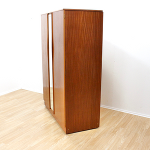 MID CENTURY TEAK ARMOIRE & MIRROR BY AUSTINSUITE