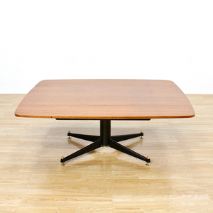 1950S ELEVATOR COFFEE DROPLEAF DINING TABLE BY E GOMME