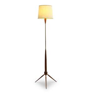 DANISH TEAK STANDING ROCKET SHAPE FLOOR LAMP & SHADE