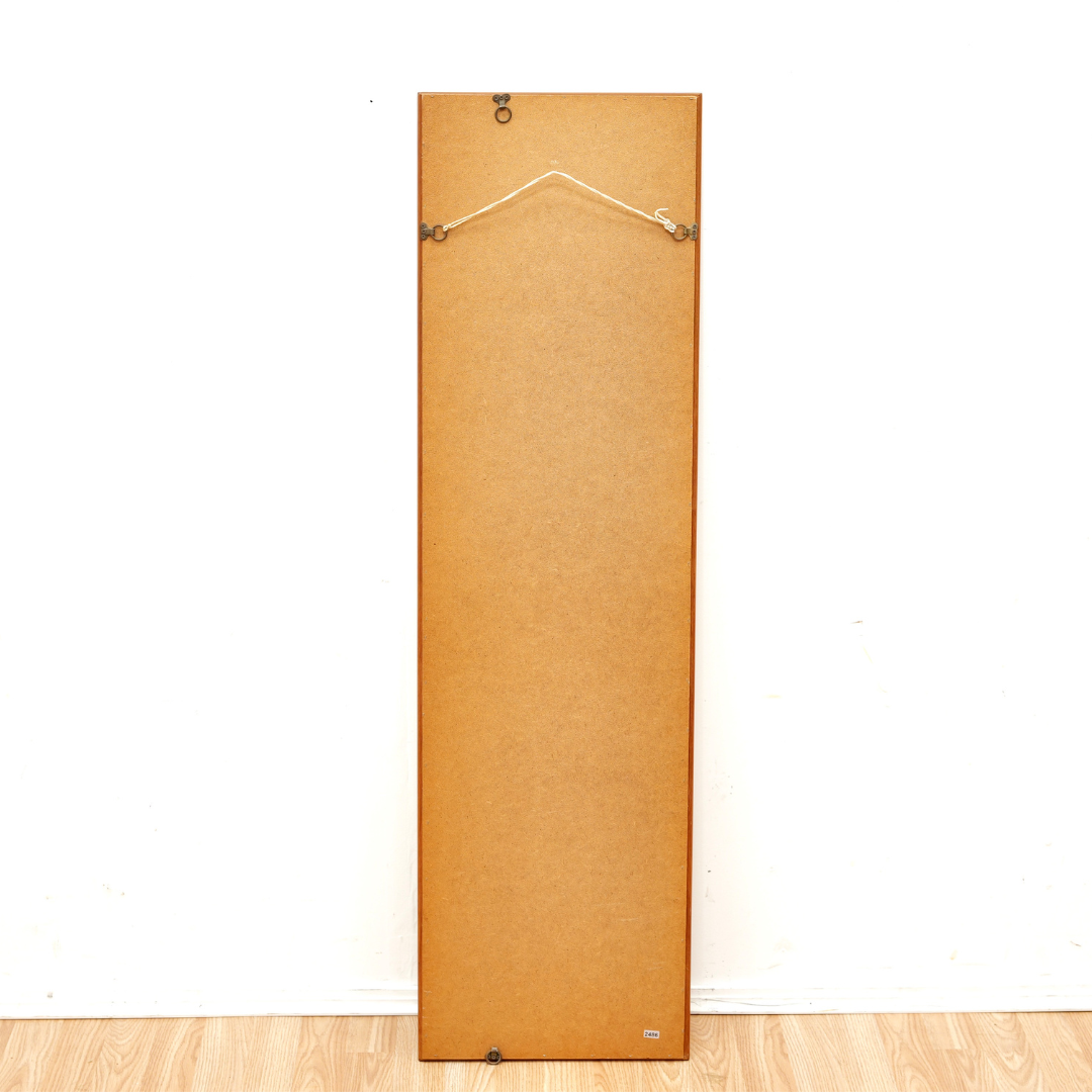 Mid Century Long Danish Teak Mirror