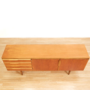 LONG MID CENTURY TEAK CREDENZA